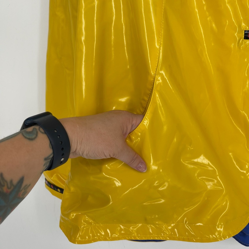 FREItag Fashion Women's Yellow Polka Dot Trim Waterproof Raincoat Jacket Size S - Picture 3 of 6